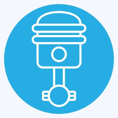 Simge Piston. Yedek Parça sembolüyle ilgili. Mavi gözlü. Basit dizayn edilebilir. Basit resimleme