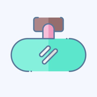 Simge Dikiz Aynası. Yedek Parça sembolüyle ilgili. Karalama stili. Basit dizayn edilebilir. Basit resimleme