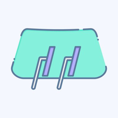 Simge sileceği. Yedek Parça sembolüyle ilgili. Karalama stili. Basit dizayn edilebilir. Basit resimleme