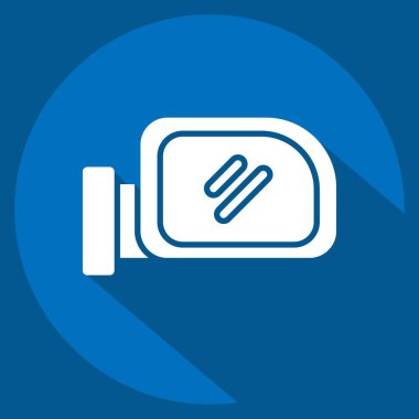 Simge Kanadı Aynası. Yedek Parça sembolüyle ilgili. Uzun gölge tarzı. Basit dizayn edilebilir. Basit resimleme