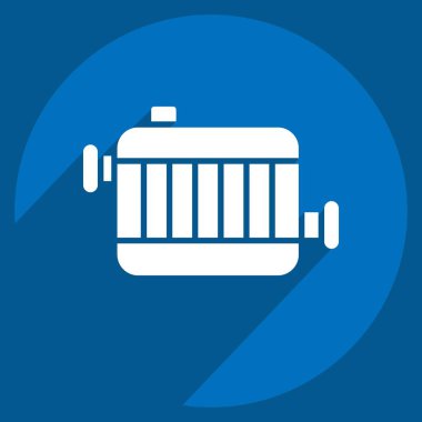 Simge radyatörü. Yedek Parça sembolüyle ilgili. Uzun gölge tarzı. Basit dizayn edilebilir. Basit resimleme