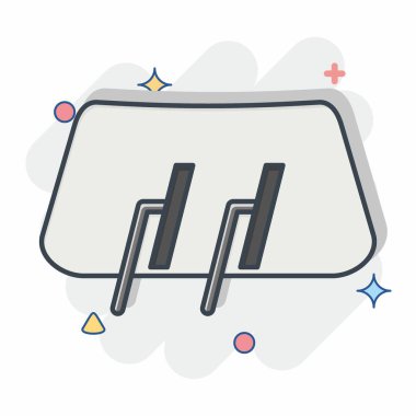 Simge sileceği. Yedek Parça sembolüyle ilgili. Çizgi roman. Basit dizayn edilebilir. Basit resimleme