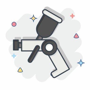 Simge Araba Boyası. Yedek Parça sembolüyle ilgili. Çizgi roman. Basit dizayn edilebilir. Basit resimleme