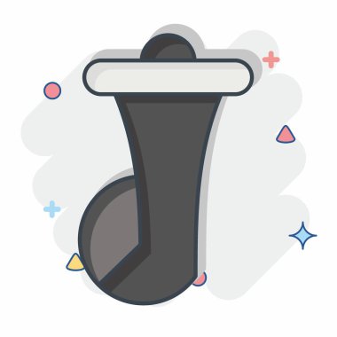 Simge Araba Kornası. Yedek Parça sembolüyle ilgili. Çizgi roman. Basit dizayn edilebilir. Basit resimleme