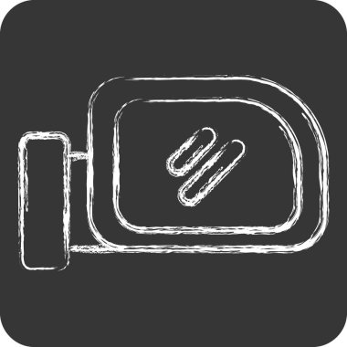 Simge Kanadı Aynası. Yedek Parça sembolüyle ilgili. Tebeşir stili. Basit dizayn edilebilir. Basit resimleme