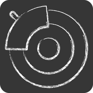 Simge frenleme halkası. Yedek Parça sembolüyle ilgili. Tebeşir stili. Basit dizayn edilebilir. Basit resimleme