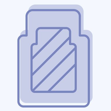 Simge Araba Mat. Yedek Parça sembolüyle ilgili. İki ton stili. Basit dizayn edilebilir. Basit resimleme