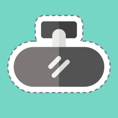 Çıkartma çizgisi Dikiz Aynası 'nı kesti. Yedek Parça sembolüyle ilgili. Basit dizayn edilebilir. Basit resimleme