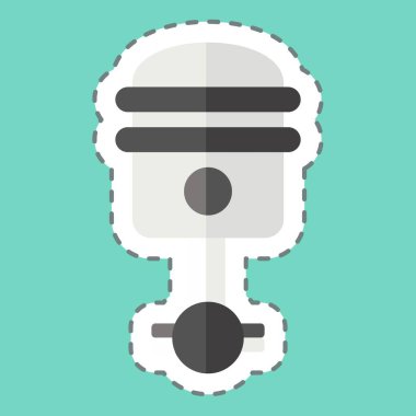 Çıkartma çizgisi Piston 'ı kesti. Yedek Parça sembolüyle ilgili. Basit dizayn edilebilir. Basit resimleme