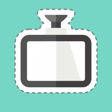 Etiket şeridi Dash Cam 'i kesti. Yedek Parça sembolüyle ilgili. Basit dizayn edilebilir. Basit resimleme