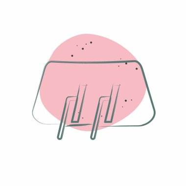 Simge sileceği. Yedek Parça sembolüyle ilgili. Renkli Leke Biçimi. Basit dizayn edilebilir. Basit resimleme