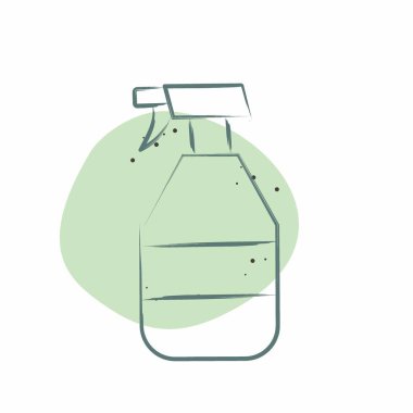 Simge temizleme seti. Yedek Parça sembolüyle ilgili. Renkli Leke Biçimi. Basit dizayn edilebilir. Basit resimleme