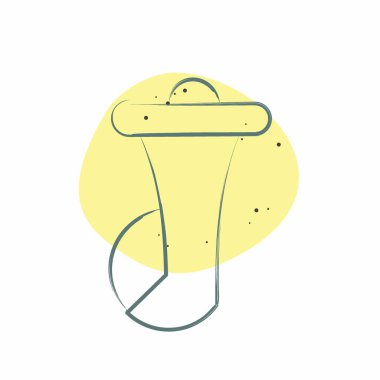 Simge Araba Kornası. Yedek Parça sembolüyle ilgili. Renkli Leke Biçimi. Basit dizayn edilebilir. Basit resimleme