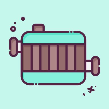 Simge radyatörü. Yedek Parça sembolüyle ilgili. MBE tarzı. Basit dizayn edilebilir. Basit resimleme