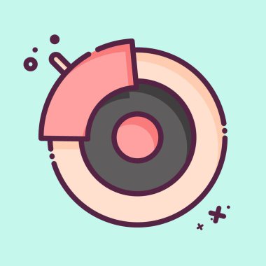 Simge frenleme halkası. Yedek Parça sembolüyle ilgili. MBE tarzı. Basit dizayn edilebilir. Basit resimleme