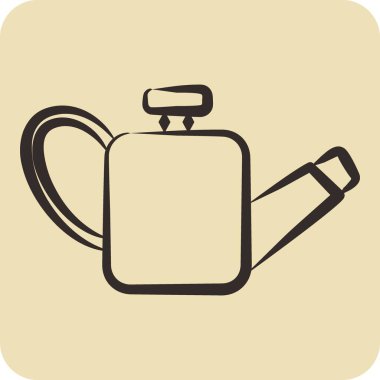 Simge yağı. Yedek Parça sembolüyle ilgili. El çizimi tarzı. Basit dizayn edilebilir. Basit resimleme