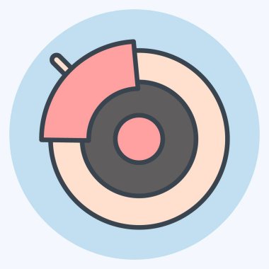 Simge frenleme halkası. Yedek Parça sembolüyle ilgili. renk arkadaşı stili. Basit dizayn edilebilir. Basit resimleme