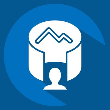 Simge Sanal Turu. Üç boyutlu görselleştirme sembolüyle ilgili. Uzun gölge tarzı. Basit dizayn edilebilir. Basit resimleme