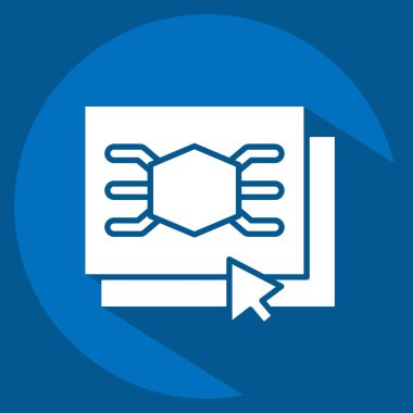 Simge Yazılımı. Üç boyutlu görselleştirme sembolüyle ilgili. Uzun gölge tarzı. Basit dizayn edilebilir. Basit resimleme