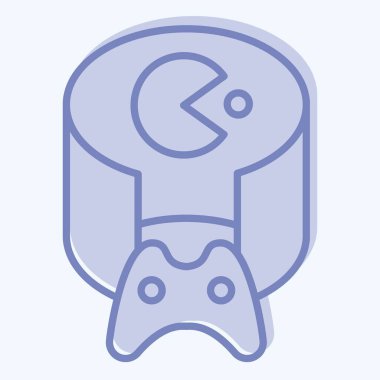 Simge VR Oyunu. Üç boyutlu görselleştirme sembolüyle ilgili. İki ton stili. Basit dizayn edilebilir. Basit resimleme