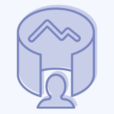 Simge Sanal Turu. Üç boyutlu görselleştirme sembolüyle ilgili. İki ton stili. Basit dizayn edilebilir. Basit resimleme