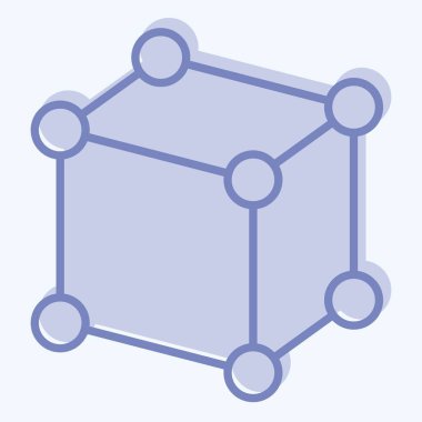 Simge Framework. Üç boyutlu görselleştirme sembolüyle ilgili. İki ton stili. Basit dizayn edilebilir. Basit resimleme