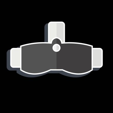 Simge VR Gözlükleri. Üç boyutlu görselleştirme sembolüyle ilgili. Parlak bir stil. Basit dizayn edilebilir. Basit resimleme