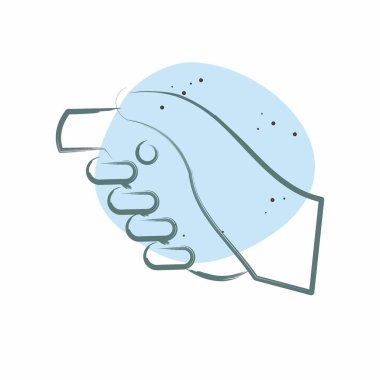 Simge VR Kontrolörü. Üç boyutlu görselleştirme sembolüyle ilgili. Renkli Leke Biçimi. Basit dizayn edilebilir. Basit resimleme