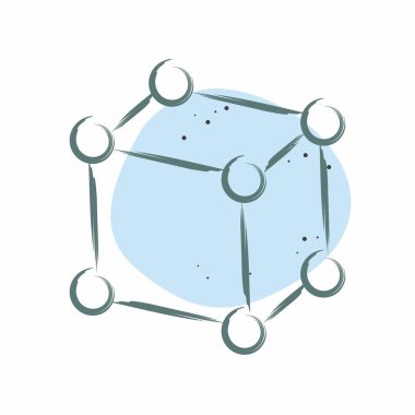 Simge Framework. Üç boyutlu görselleştirme sembolüyle ilgili. Renkli Leke Biçimi. Basit dizayn edilebilir. Basit resimleme