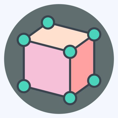 Simge Framework. Üç boyutlu görselleştirme sembolüyle ilgili. renk arkadaşı stili. Basit dizayn edilebilir. Basit resimleme