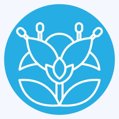 İkon Botanik. Apiary sembolüyle ilgili. Mavi gözlü. Basit dizayn edilebilir. Basit resimleme