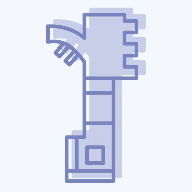 Icon Arı Kovanı Kazıyıcısı. Apiary sembolüyle ilgili. İki ton stili. Basit dizayn edilebilir. Basit resimleme