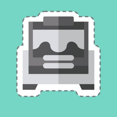 Çıkartma çizgisi Brood 'u kesti. Apiary sembolüyle ilgili. Basit dizayn edilebilir. Basit resimleme