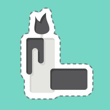 Çıkartma çizgisi Candle 'ı kesti. Apiary sembolüyle ilgili. Basit dizayn edilebilir. Basit resimleme