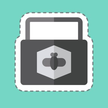 Çıkartma çizgisi Balmumu 'nu kesti. Apiary sembolüyle ilgili. Basit dizayn edilebilir. Basit resimleme