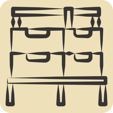 Simge kapları. Apiary sembolüyle ilgili. El çizimi tarzı. Basit dizayn edilebilir. Basit resimleme