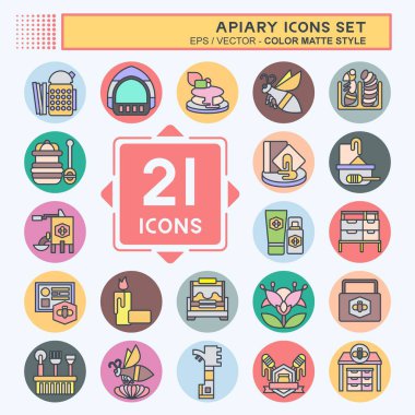 Simge Apiary. Çiftlik sembolüyle ilgili. renk arkadaşı stili. Basit dizayn edilebilir. Basit resimleme