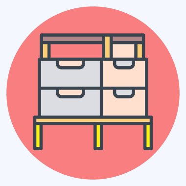 Simge kapları. Apiary sembolüyle ilgili. renk arkadaşı stili. Basit dizayn edilebilir. Basit resimleme