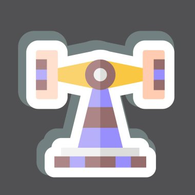 Çıkartmalı O-Plane. Lunapark sembolüyle ilgili. Kabartma tarzı. Basit dizayn edilebilir. Basit resimleme