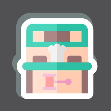 Etiket Köstebek Oyunu. Lunapark sembolüyle ilgili. Kabartma tarzı. Basit dizayn edilebilir. Basit resimleme