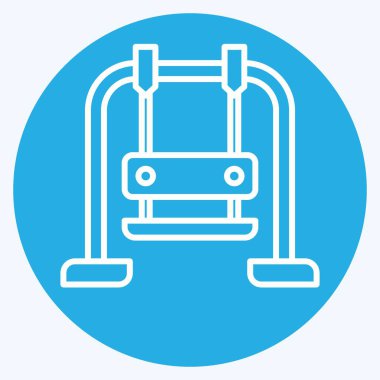 Simge salıncağı. Lunapark sembolüyle ilgili. Mavi gözlü. Basit dizayn edilebilir. Basit resimleme