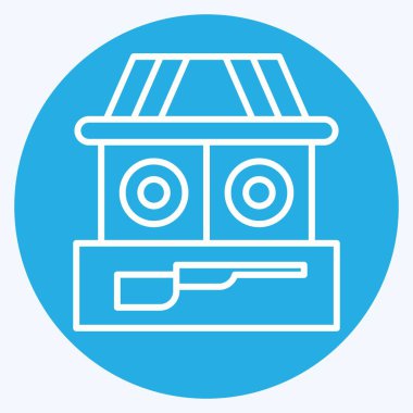 Simge Çekimi. Lunapark sembolüyle ilgili. Mavi gözlü. Basit dizayn edilebilir. Basit resimleme