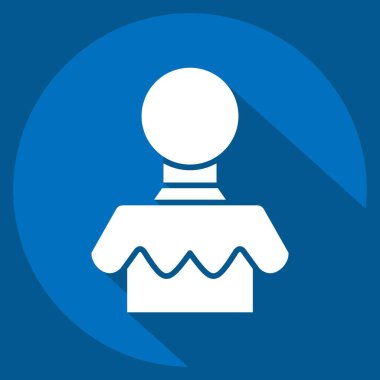 Simge Sihirli Top. Lunapark sembolüyle ilgili. Uzun gölge tarzı. Basit dizayn edilebilir. Basit resimleme