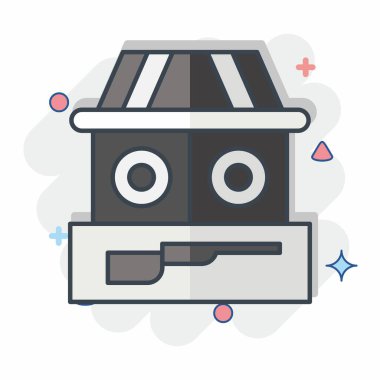 Simge Çekimi. Lunapark sembolüyle ilgili. Çizgi roman. Basit dizayn edilebilir. Basit resimleme