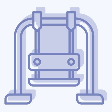 Simge salıncağı. Lunapark sembolüyle ilgili. İki ton stili. Basit dizayn edilebilir. Basit resimleme