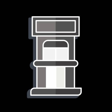 Simge Bilet Ofisi. Lunapark sembolüyle ilgili. Parlak bir stil. Basit dizayn edilebilir. Basit resimleme