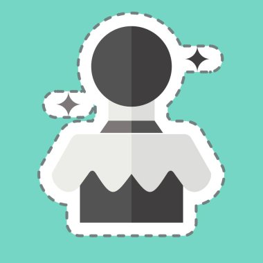 Çıkartma çizgisi Magic Ball 'u kesti. Lunapark sembolüyle ilgili. Kabartma tarzı. Basit dizayn edilebilir. Basit resimleme