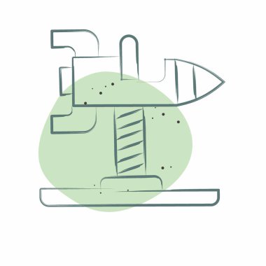 Icon Spring Salıncak Roketi. Lunapark sembolüyle ilgili. Renkli Leke Biçimi. Basit dizayn edilebilir. Basit resimleme