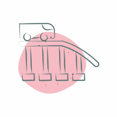 Simge Roller Coaster 'ı. Lunapark sembolüyle ilgili. Renkli Leke Biçimi. Basit dizayn edilebilir. Basit resimleme