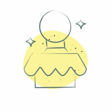 Simge Sihirli Top. Lunapark sembolüyle ilgili. Renkli Leke Biçimi. Basit dizayn edilebilir. Basit resimleme